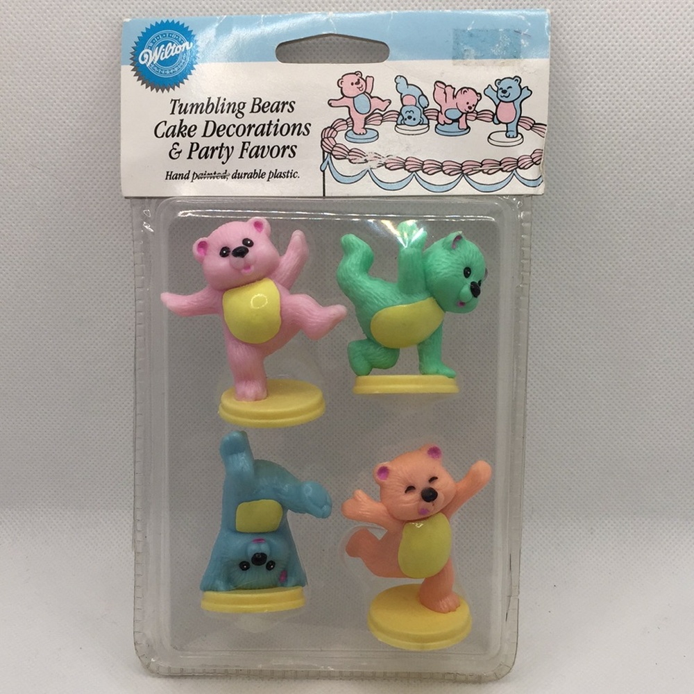 Wilton Tumbling Bears Cake Toppers Decorations & Party Favors 90's New Sealed